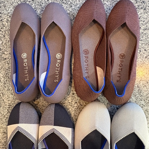 Rothy's Women's Flats Bundle- Black, Cream, Brown, Tan - Picture 4 of 12